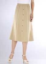 Rock mit Zierknopfblende BEIGE MELANGE