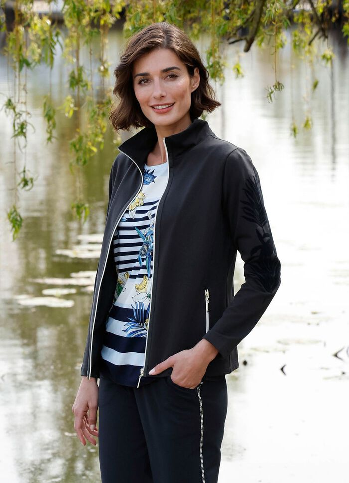 Sweatjacke mit floralem Druck 