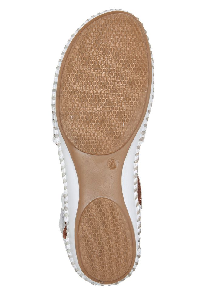 ELENA EDEN, sommerliche Damen-Sandalen, Weite G, aus Leder WEISS