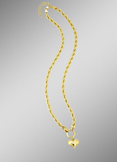 Kordelkette mit Herz-Anhänger 