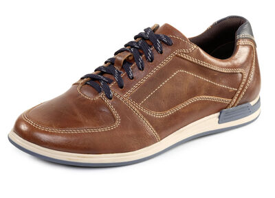 GINO GALANTE, klassische Herren-Schnürschuhe, mit blauem Besatz 