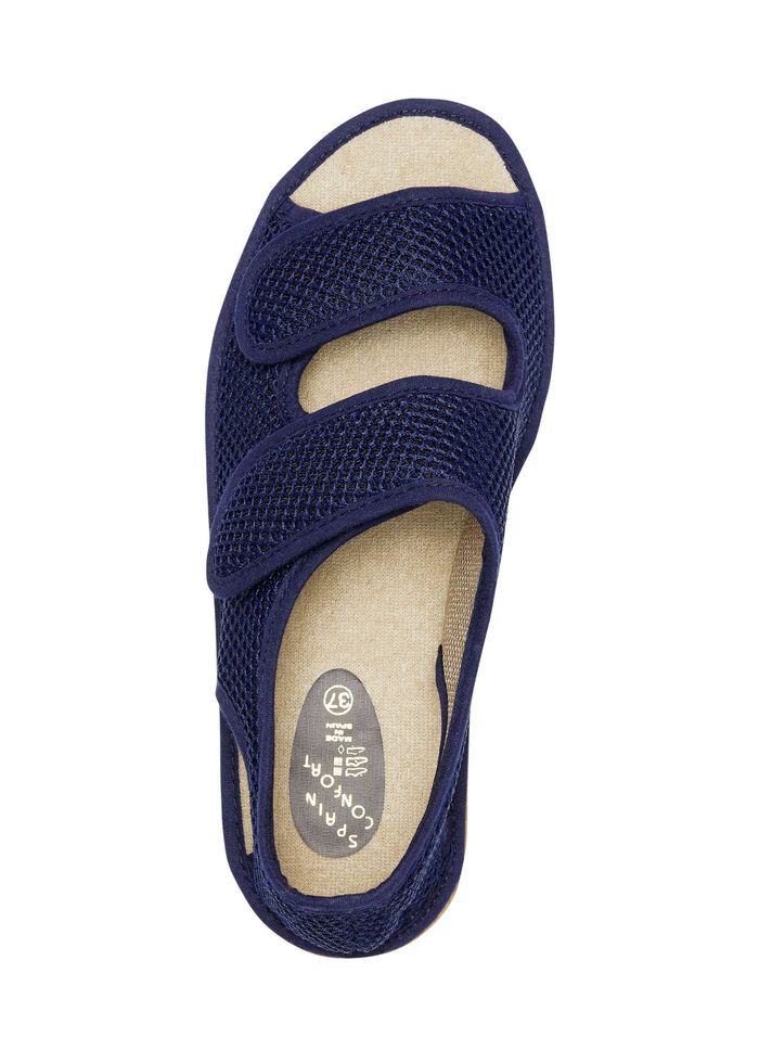 Bequeme Damen-Sandalen, Weite H, aus gepolstertem Textilmaterial MARINE