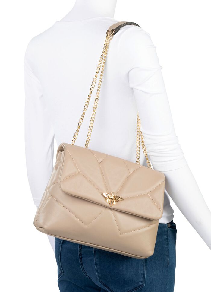 Laurina Tasche mit Kippschloss in extravaganter Libellenform BEIGE