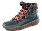 Gemini Schn&uuml;r-Bootie mit buntem Textilmaterial PETROL