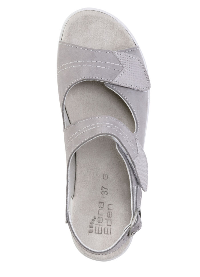 ELENA EDEN, bequeme Damen-Sandalen, Weite G, mit herausnehmbarem Fu&szlig;bett GRAU