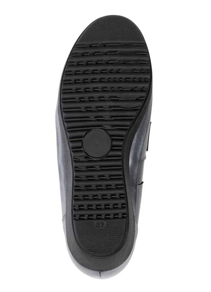 ELENA EDEN Slipper aus Nappaleder und gepr&auml;gtem Lackleder ALTSILBER-SCHWARZ