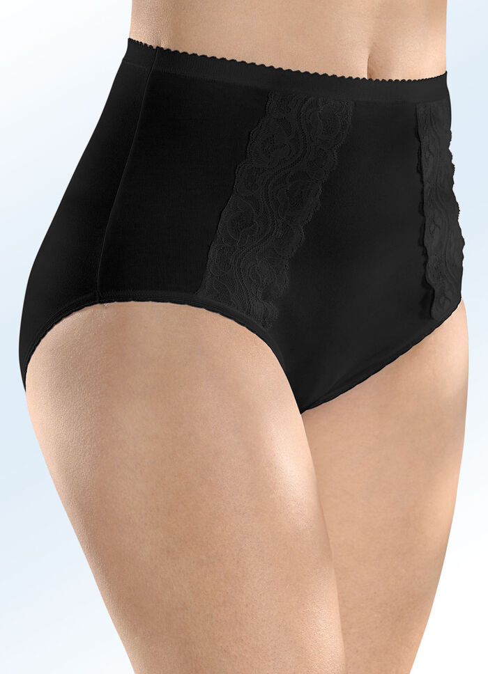 Viererpack Slips mit elastischen Spitzenbes&auml;tzen 