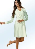 Zweierpack Nachthemden mit Knopfleiste und B&uuml;ndchenabschl&uuml;ssen 1X APRICOT-BUNT, 1X PASTELLGR&Uuml;N-BUNT