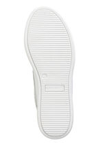 ELENA EDEN Sneaker aus Nappaleder und luftigem Textil in Netzoptik WEISS-SILBER