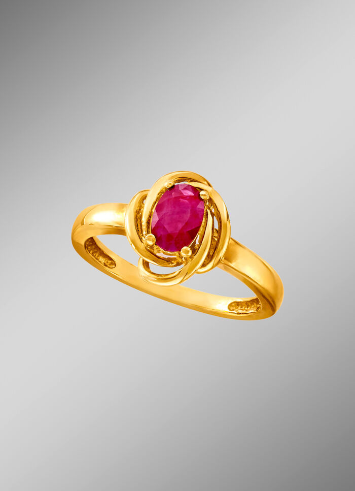 Formschöner Damenring mit Rubin 