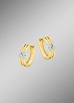 Elegante Klappcreolen mit synth. Zirkonia 