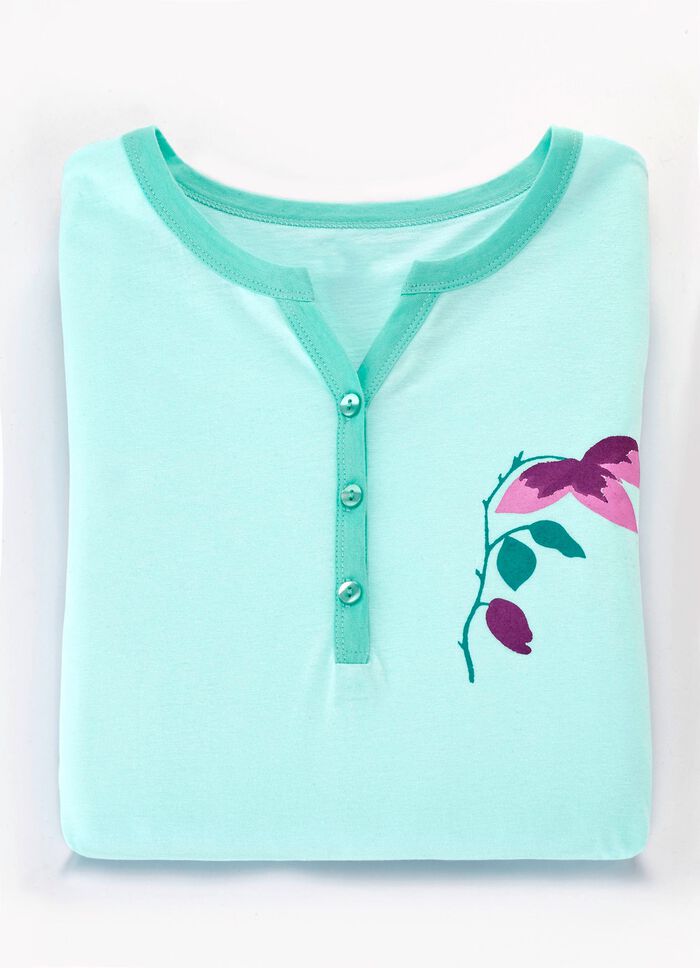 Zweierpack Nachthemden, mit breiten Tr&auml;gern und Knopfleiste  