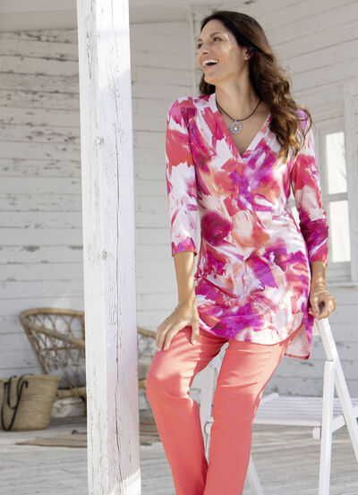 Schön dessinierte Shirt-Tunika 