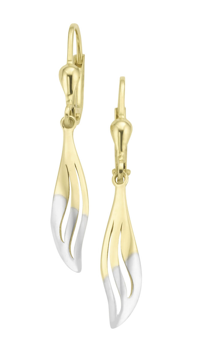 Klassische, gl&auml;nzende Ohrringe in Bicolor 