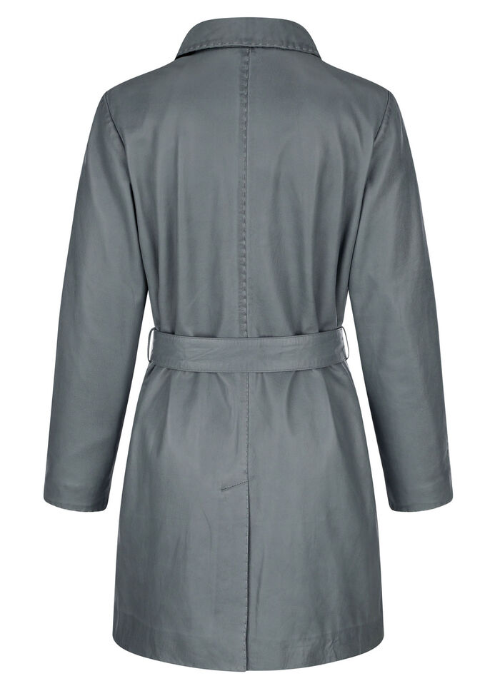 Lederkurzmantel mit Umlegekragen 