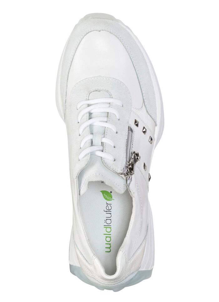 Waldl&auml;ufer Sneaker mit Nietenbesatz WEISS-EISGRAU