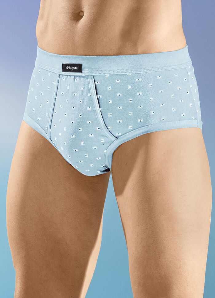 F&uuml;nferpack Slips aus Feinjersey, mit Eingriff, allover dessiniert 