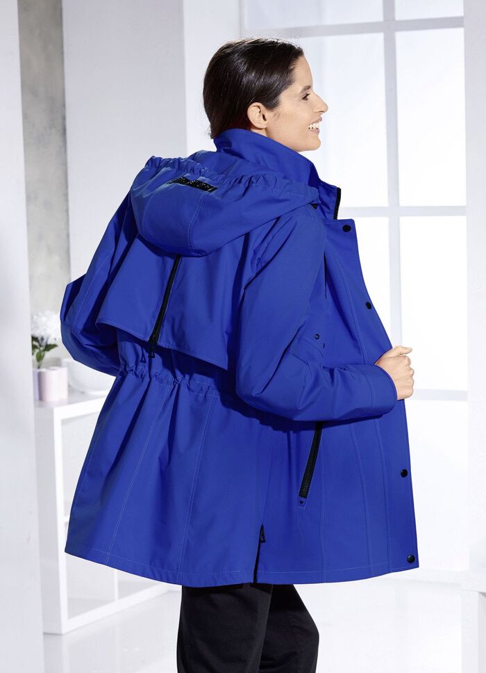 Funktionsjacke mit Rei&szlig;verschluss im R&uuml;ckteilkoller KOBALTBLAU