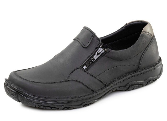 GINO GALANTE, klassische Herren-Slipper, mit herausnehmbarem Fußbett SCHWARZ