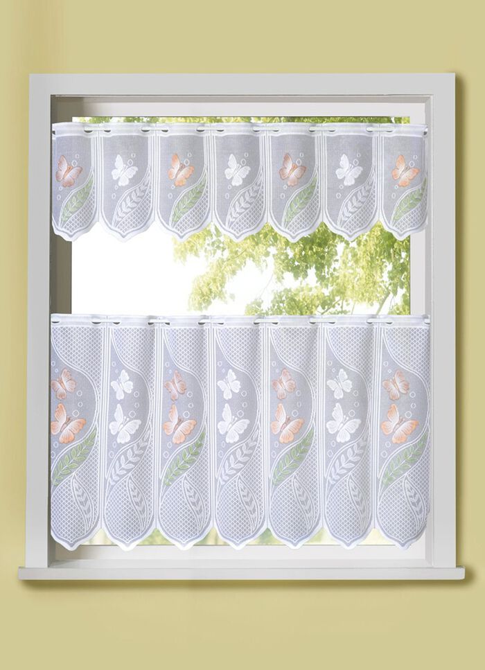 Jacquard Kurzstore mit Schmetterlings-Dessin COLORIERT