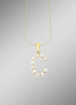 Personalisierte Eleganz: Buchstaben-Anhänger mit Süßwasser-Zuchtperlen 