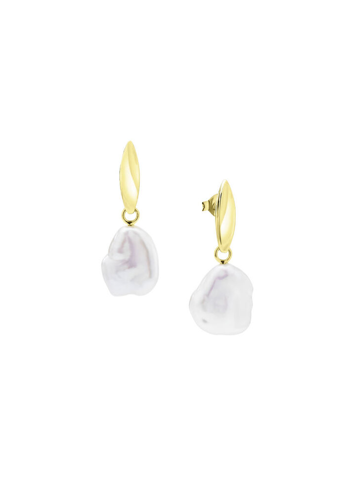 Einzigartige Ohrstecker mit Keshi-Perlen   