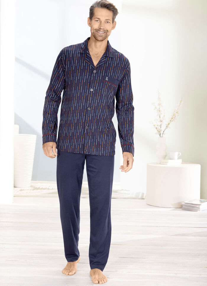 Schlafanzug von pastunette for men mit durchgekn&ouml;pftem Oberteil 