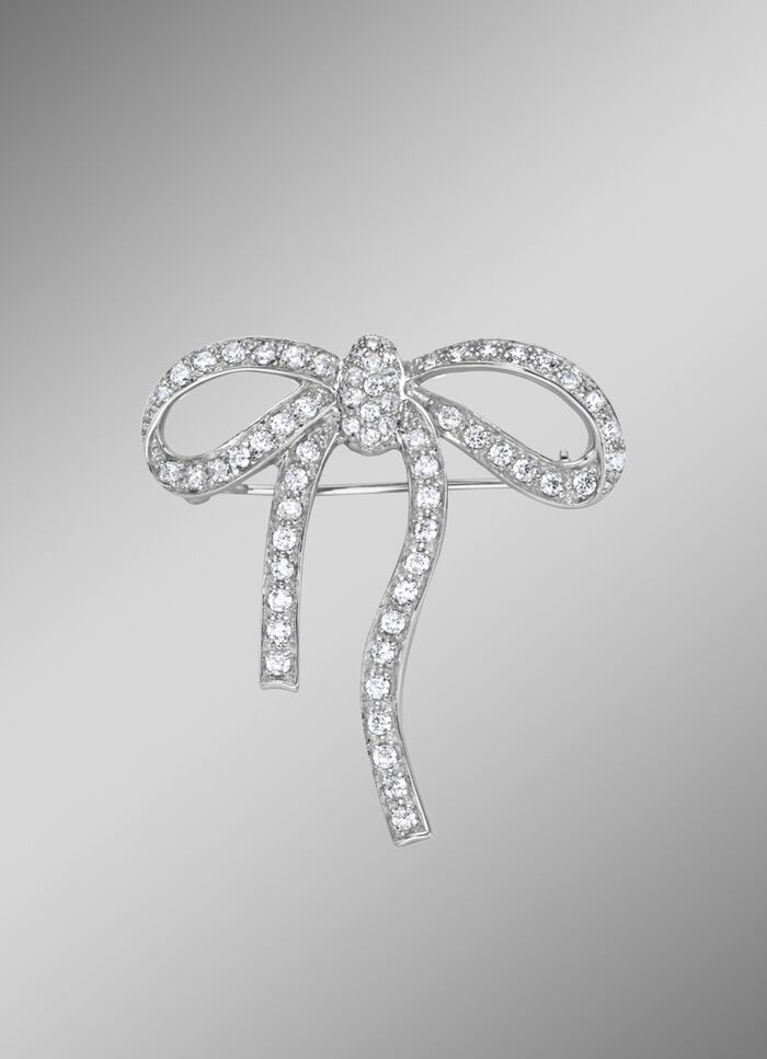 Anstecknadel Schleife mit synth. Zirkonia 