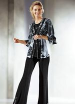 Hose mit Metallplättchen-und Strasszier SCHWARZ