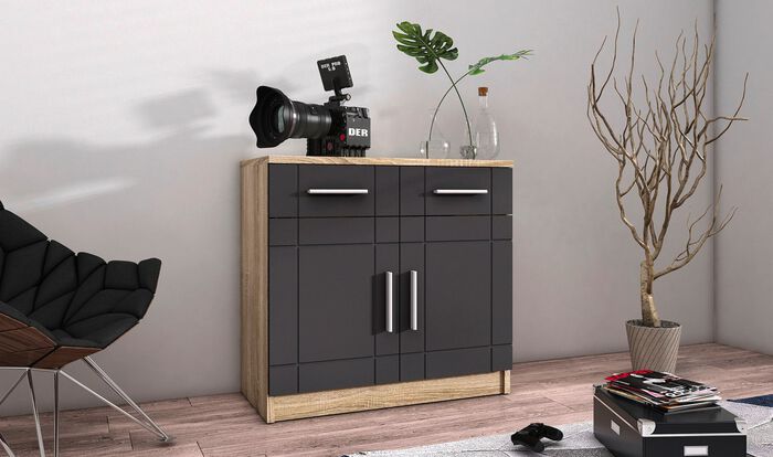 Moderne Kommode mit matten Tiefzieh-Fronten 