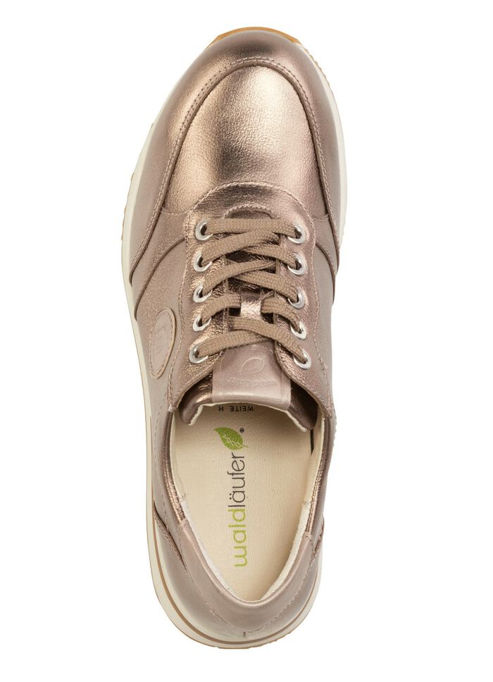 Schn&uuml;r-Sneaker aus genarbtem Nappaleder 