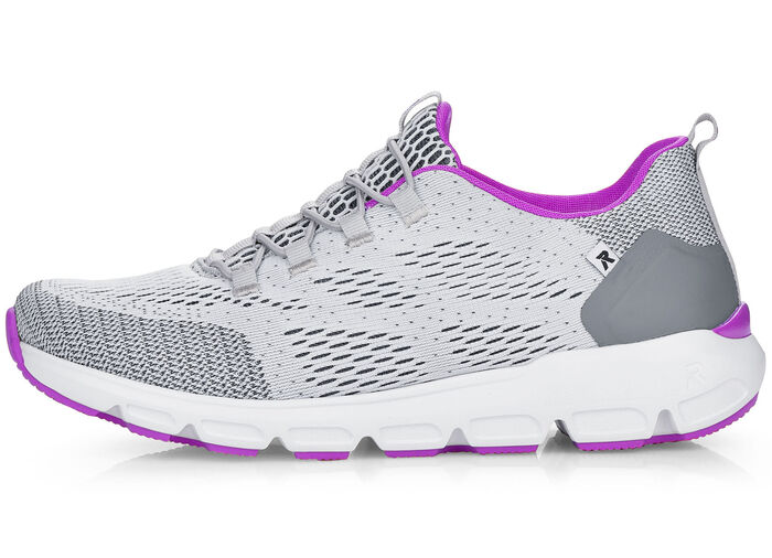 Rieker Sneaker mit elastischer Zierschn&uuml;rung GRAU-PINK