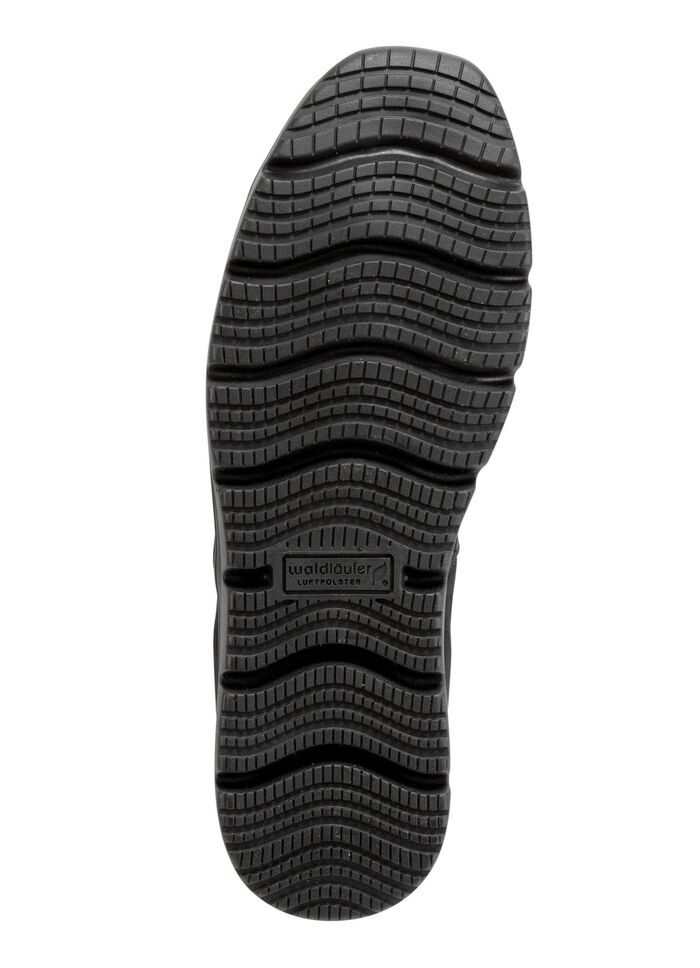 Waldl&auml;ufer Spangenschuh aus teilweise gelochtem Leder SCHWARZ