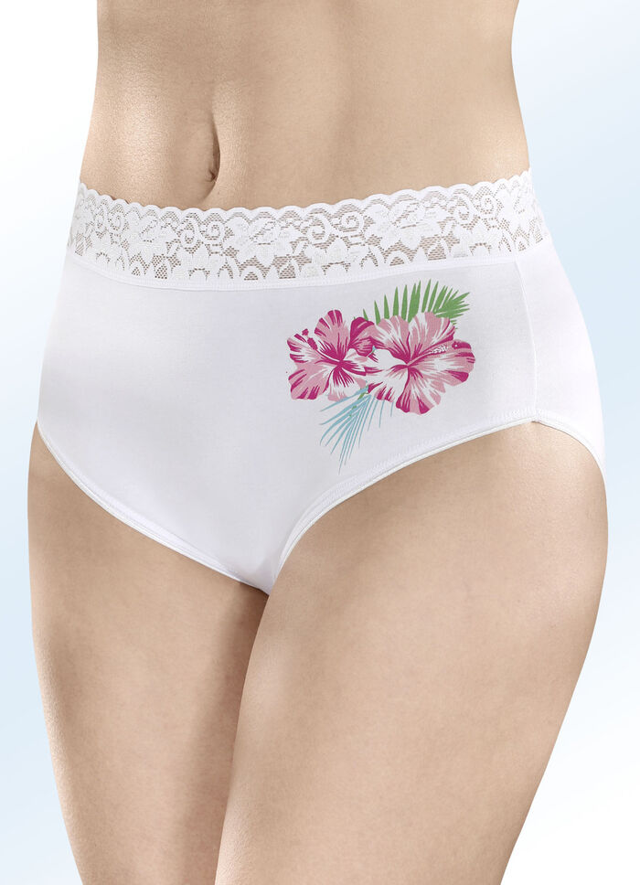 Dreierpack Slips mit Blumenmotiv 