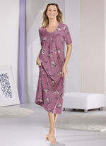 Nachthemd, kn&ouml;chellang mit kurzen &Auml;rmeln 