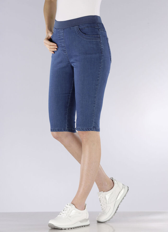 Bermudas mit Jersey-Bund JEANSBLAU