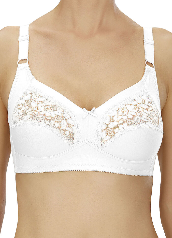 Naturana Zweierpack BH mit Spitze in den Obercups 1X WEISS, 1X Puder