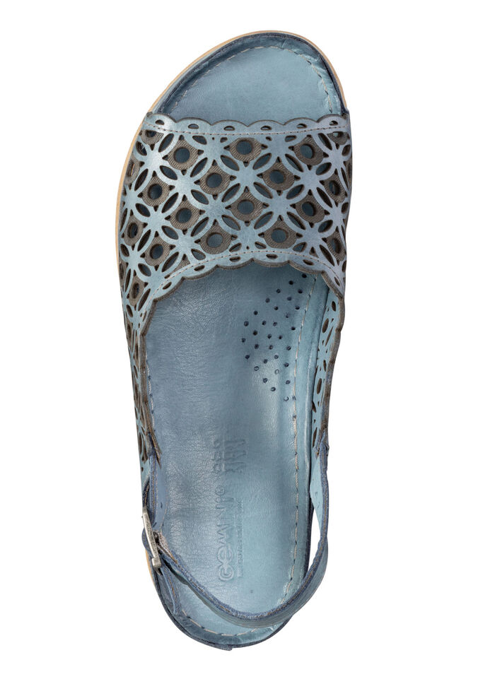 Gemini Sandale aus perforiertem, geprägtem Nappaleder JEANS