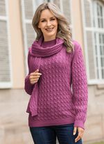 Pullover mit Schal in weicher Qualit&auml;t 
