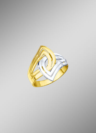 Verschlungener Damenring in Bicolor 