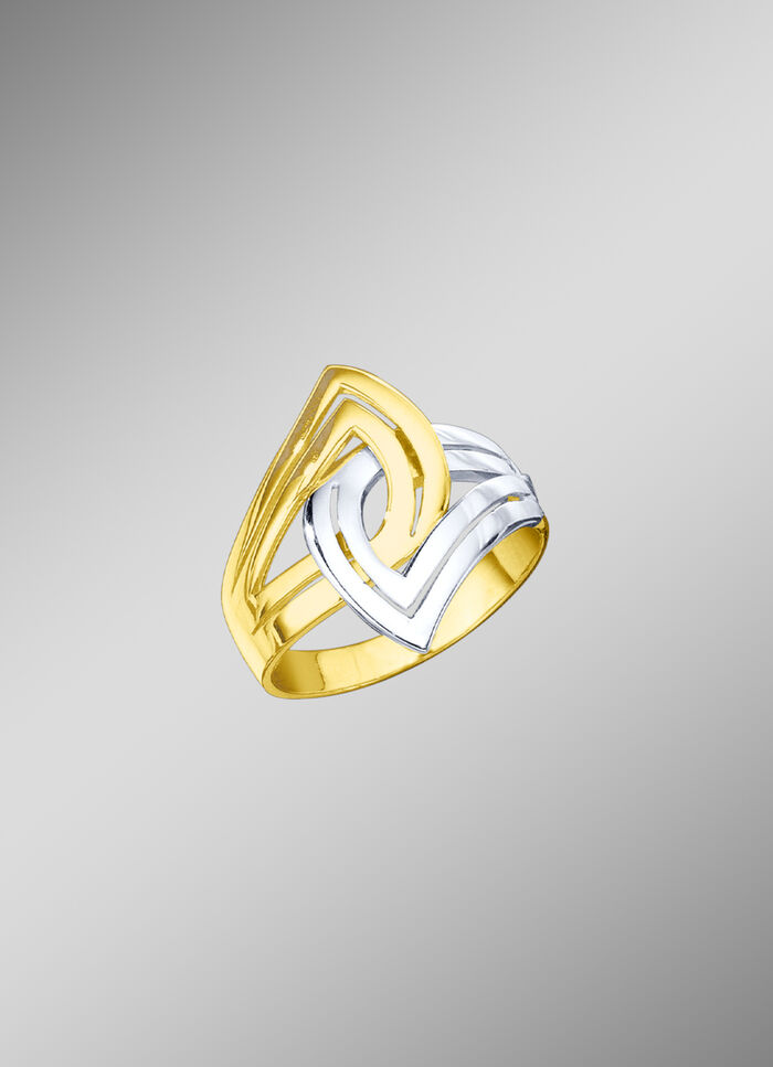 Verschlungener Damenring in Bicolor 