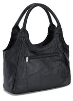 Patchwork-Tasche aus Nappaleder  SCHWARZ