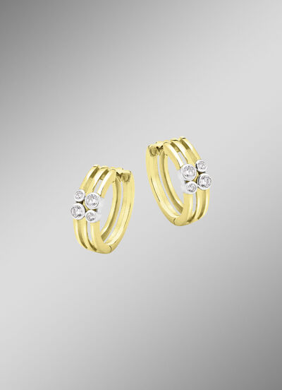 Elegante Klappcreolen mit synth. Zirkonia 