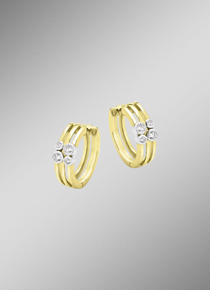 Elegante Klappcreolen mit synth. Zirkonia 