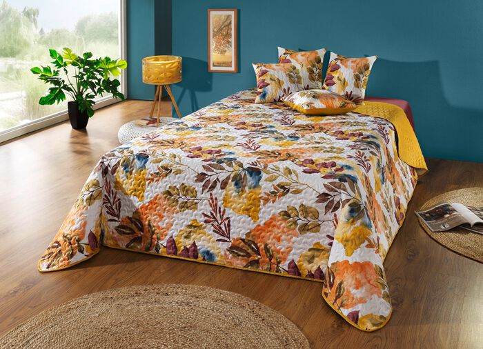 Tagesdecke mit Bandeinfassung und Mikrofaser-Oberseite 