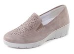 ELENA EDEN, bequeme Damen-Slipper, Weite H, mit herausnehmbarem Fu&szlig;bett TAUPE