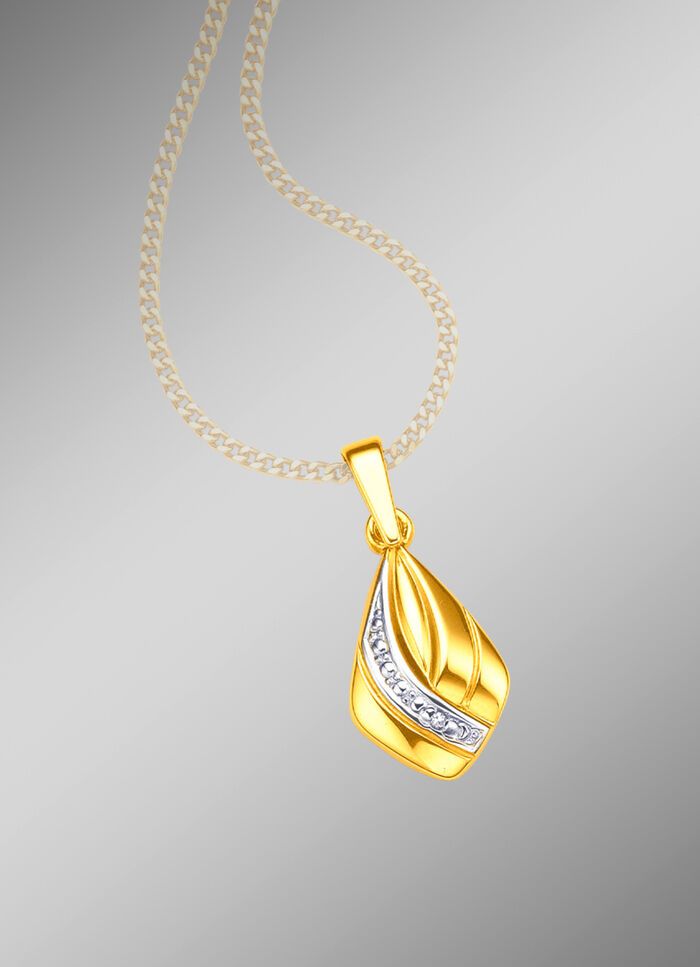Anhänger in Bicolor mit Diamant 
