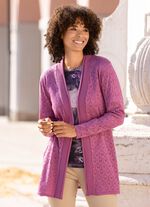 Strickjacke mit zartem Ajourdessin 