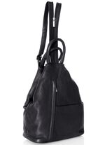 Laurina, Rucksack, Damen, mit zwei durch Rei&szlig;verschluss teilbare Umh&auml;ngeriemen SCHWARZ