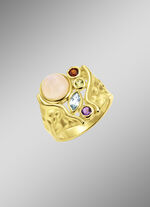 Vergoldeter Damenring mit Edelsteinen 